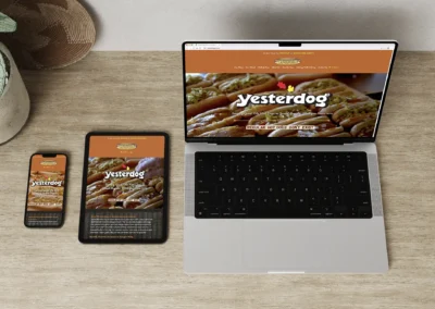 Website design for mobile and desktop for Yesterdog in Eastown, Grand Rapids, MI