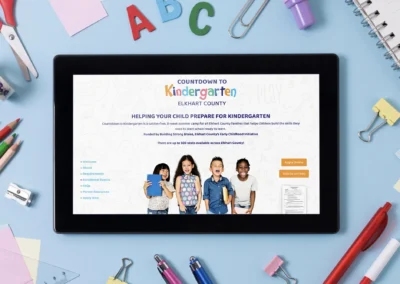 Website design and development for Countdown to Kindergarten Elkhart County.